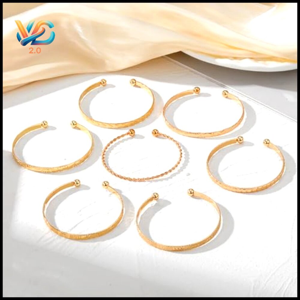 Adjustable Boho Bangle Bracelet Set Stackable Cuf… - image 6